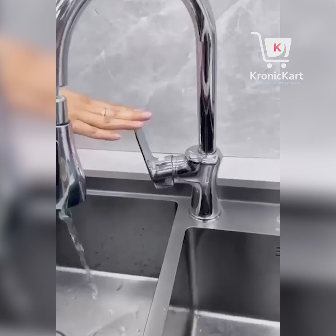 Kitchen Sink Faucet with Integrated Waterfall Design and 3 Water Flow Modes Stainless Steel