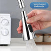 Kitchen Sink Faucet with Integrated Waterfall Design and 3 Water Flow Modes Stainless Steel - KronicKart