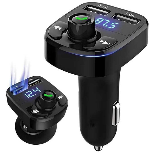 Mobile Car Charger with Hands-Free Wireless Bluetooth